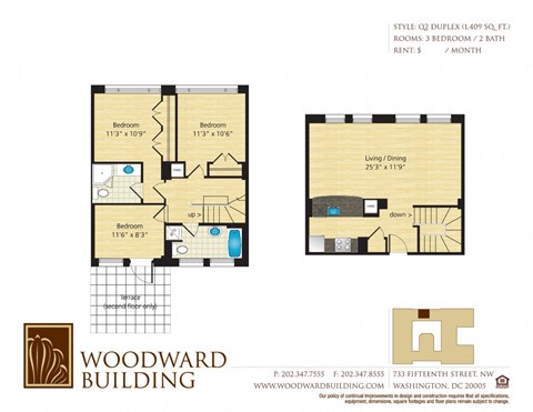 Floor Plan Q2 Woodward at The Woodward Building Apartments, Washington, DC, 20005